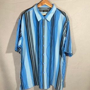 NWOT Gachu silky blue button down Sz 2XL